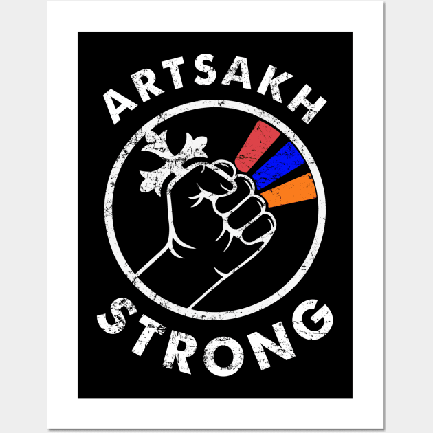 Distressed Artsakh Strong Artsakh is Armenia - Armenian Flag Wall Art by kikiao